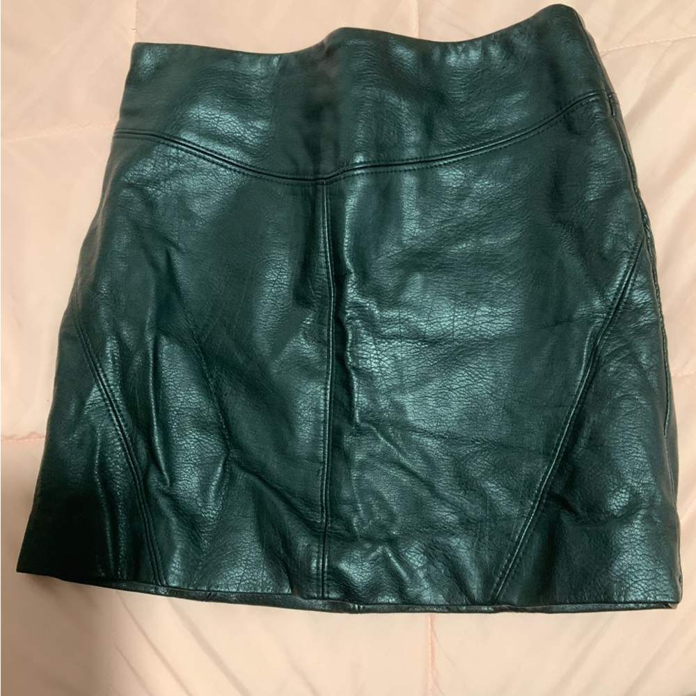 H&M Black Leather Mini Skirt